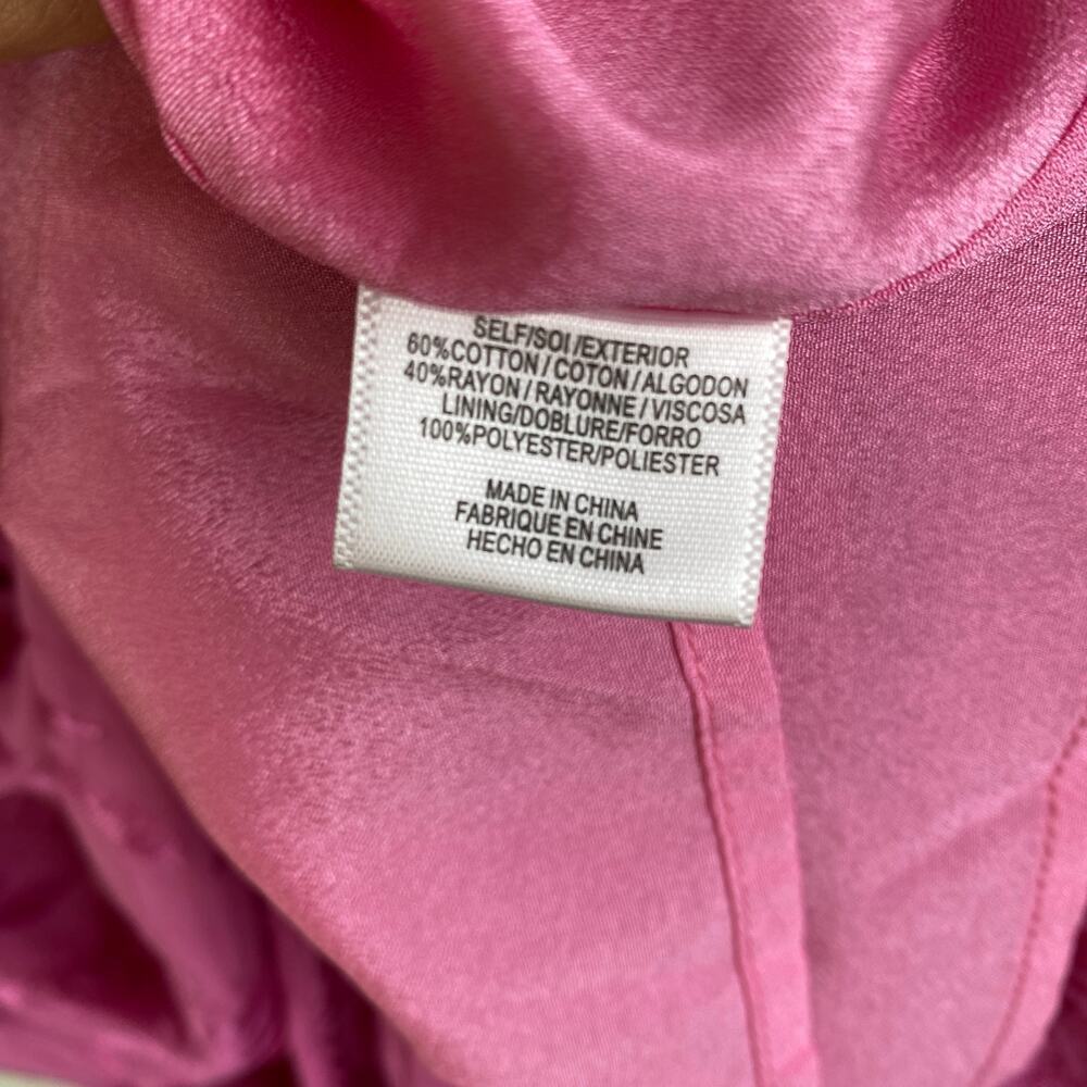 NWT WAYF Attina Faux Wrap Mini Dress Magenta Pink Long Sleeve Medium - Picture 14 of 16